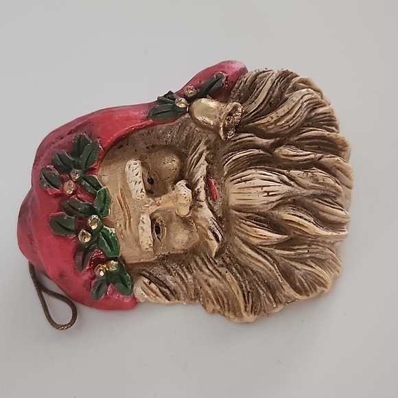 Vintage Other - Vintage Victorian Christmas Santa Claus Face Head Tree Ornament